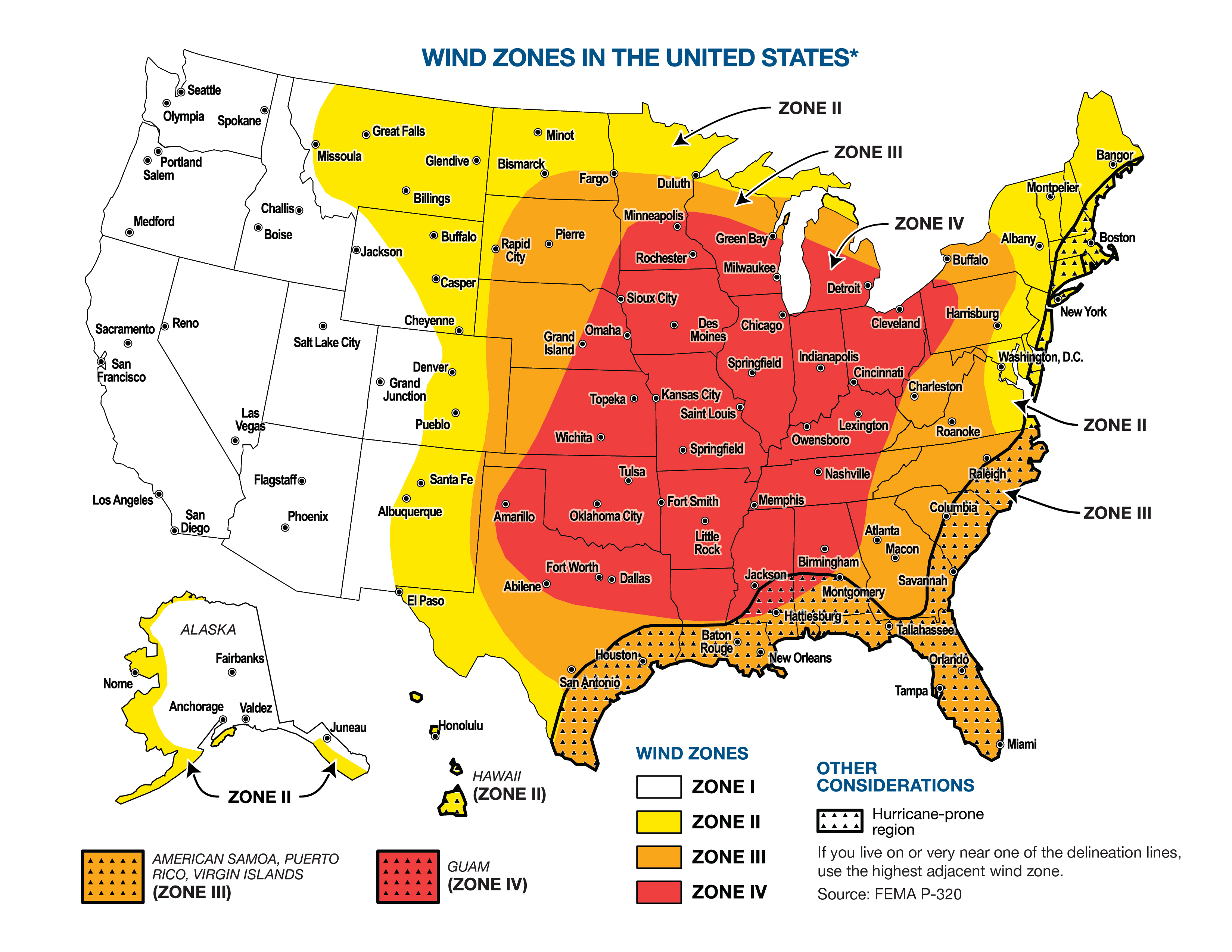 Wind Zones in the U.S. | Building America Solution Center
